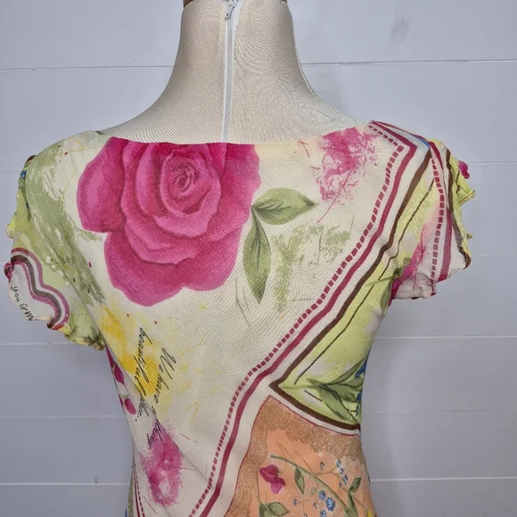 Vintage 90's Coupe Classique Patchwork Midi Dress Size S - Picture 6 of 13